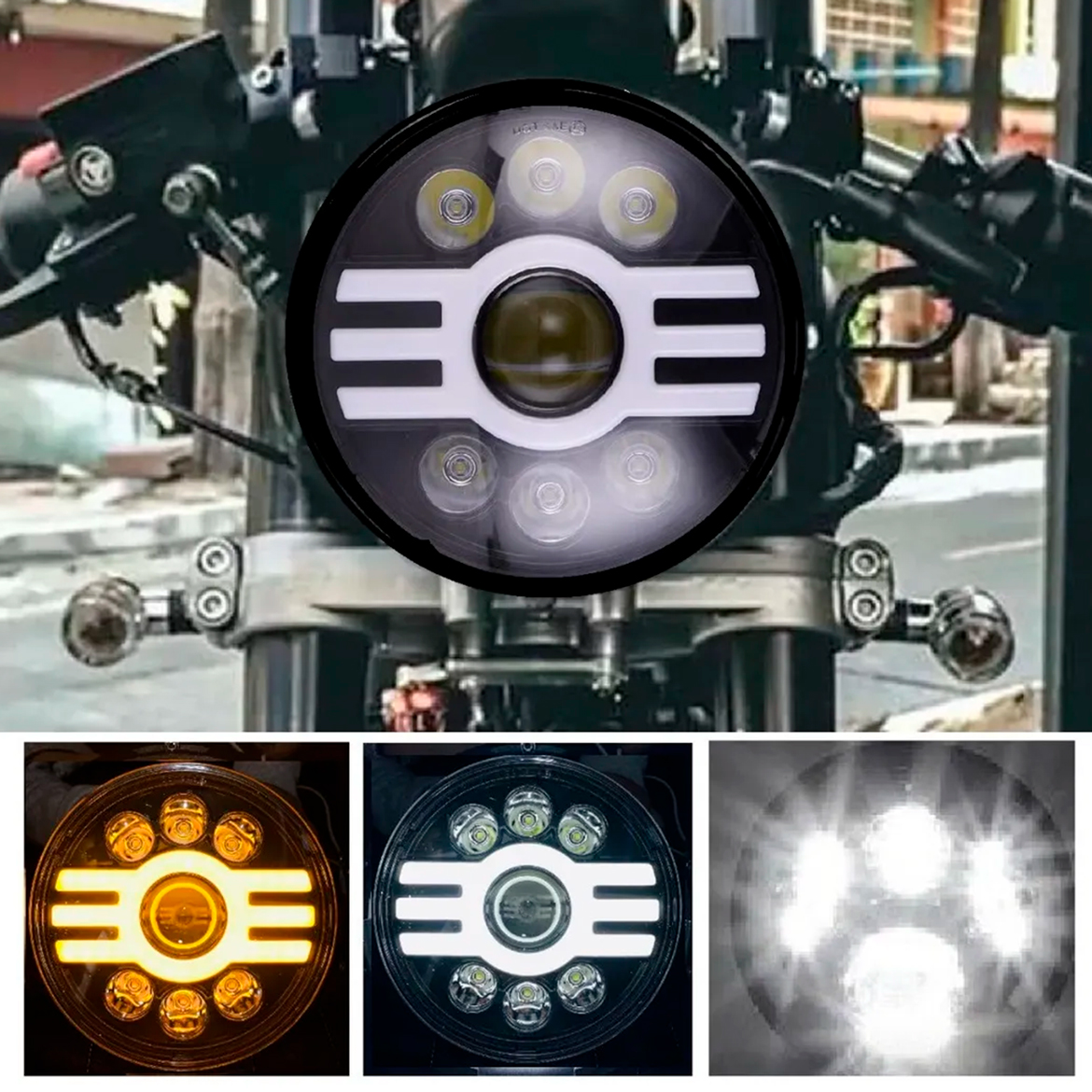 Faro Led 7″ Redondo Modelo H 4.000LM