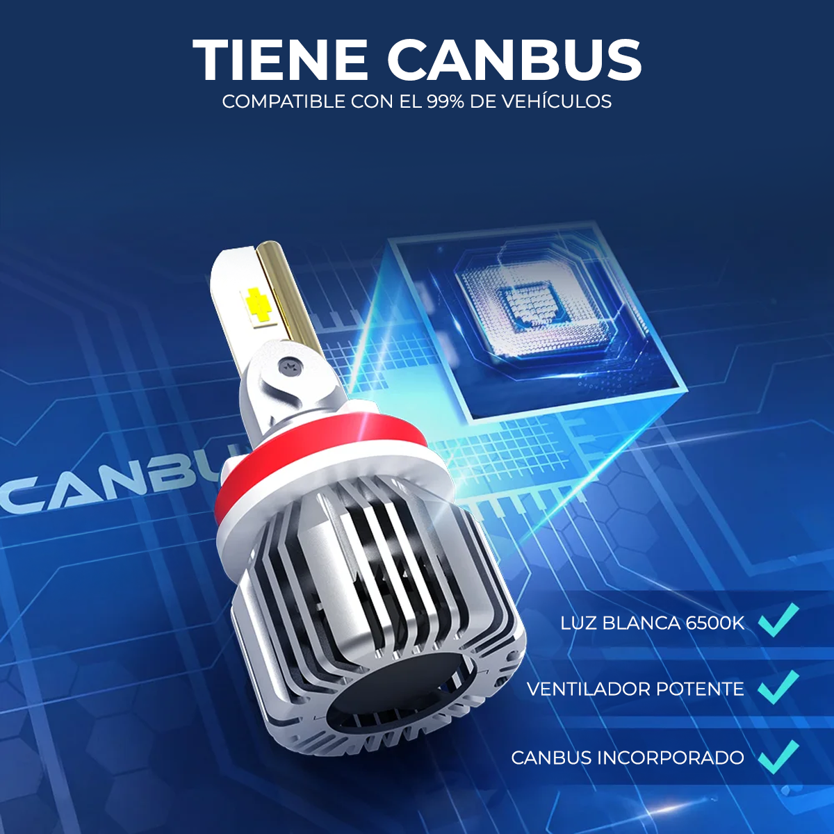 Foco Led ECO45-H4 Para Auto 10.800LM
